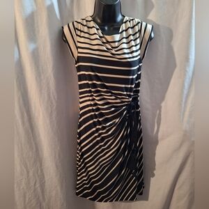 Just...Taylor Black and White Striped Midi Dress